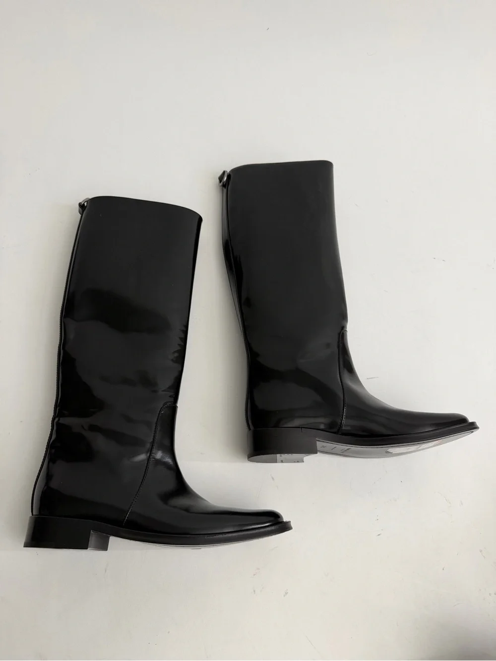 Saint Laurent Hunt Round Toe Boots 36.5 D-ring tab Riding black Quiet Luxury